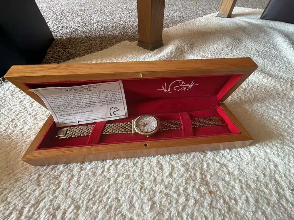 Ducks Unlimited Limited Edition Two-Tone Stainless Steel Quartz Watch with Woode